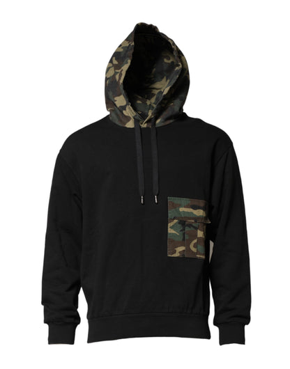 Dolce &amp; Gabbana Schwarzer Camouflage-Kapuzenpullover