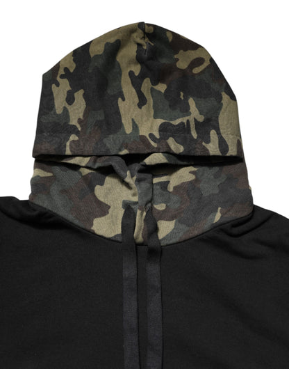 Dolce &amp; Gabbana Schwarzer Camouflage-Kapuzenpullover
