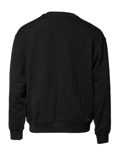 Dolce &amp; Gabbana – Schwarzes Sweatshirt mit Rundhalsausschnitt und DG-Logo