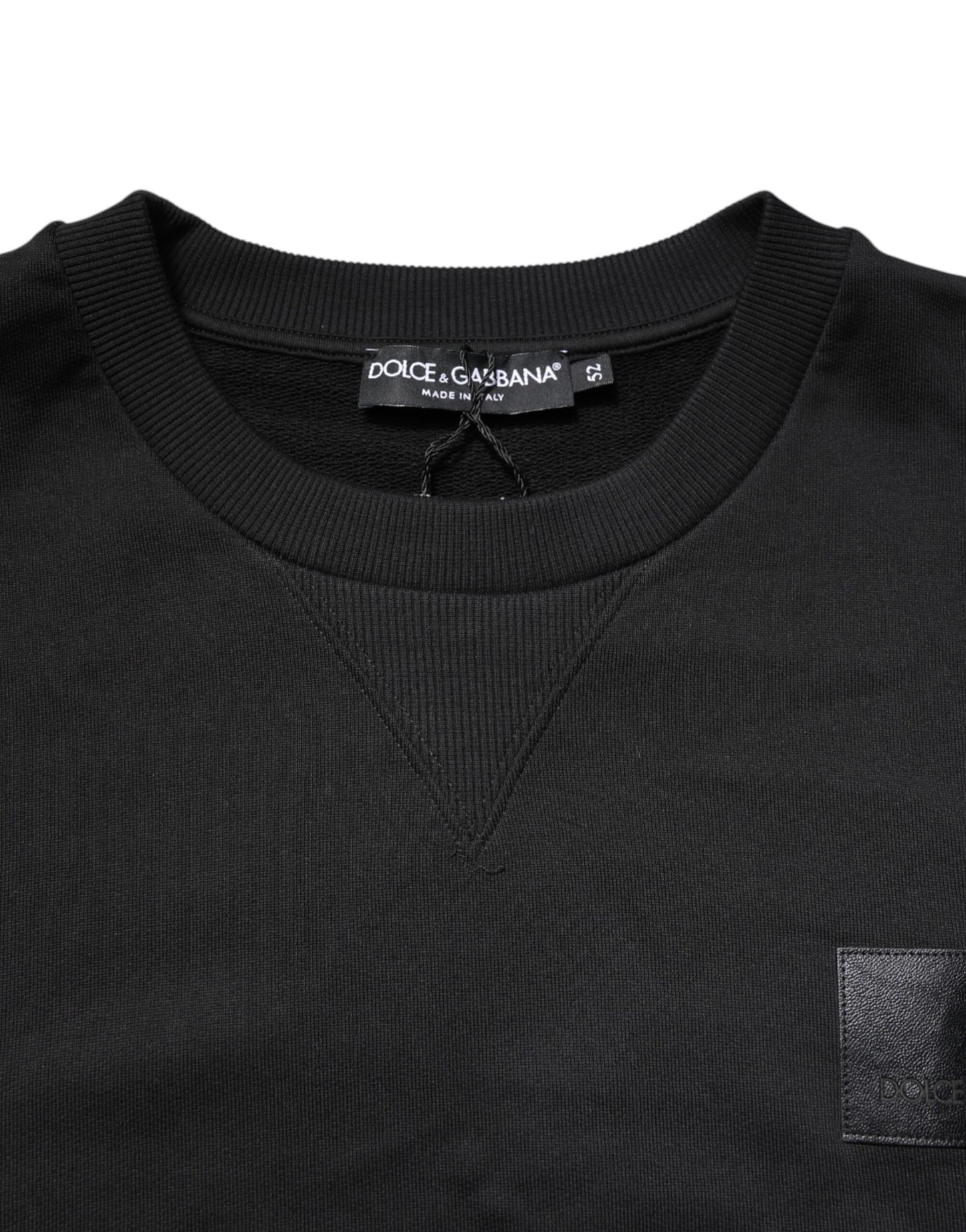 Dolce &amp; Gabbana – Schwarzes Sweatshirt mit Rundhalsausschnitt und DG-Logo