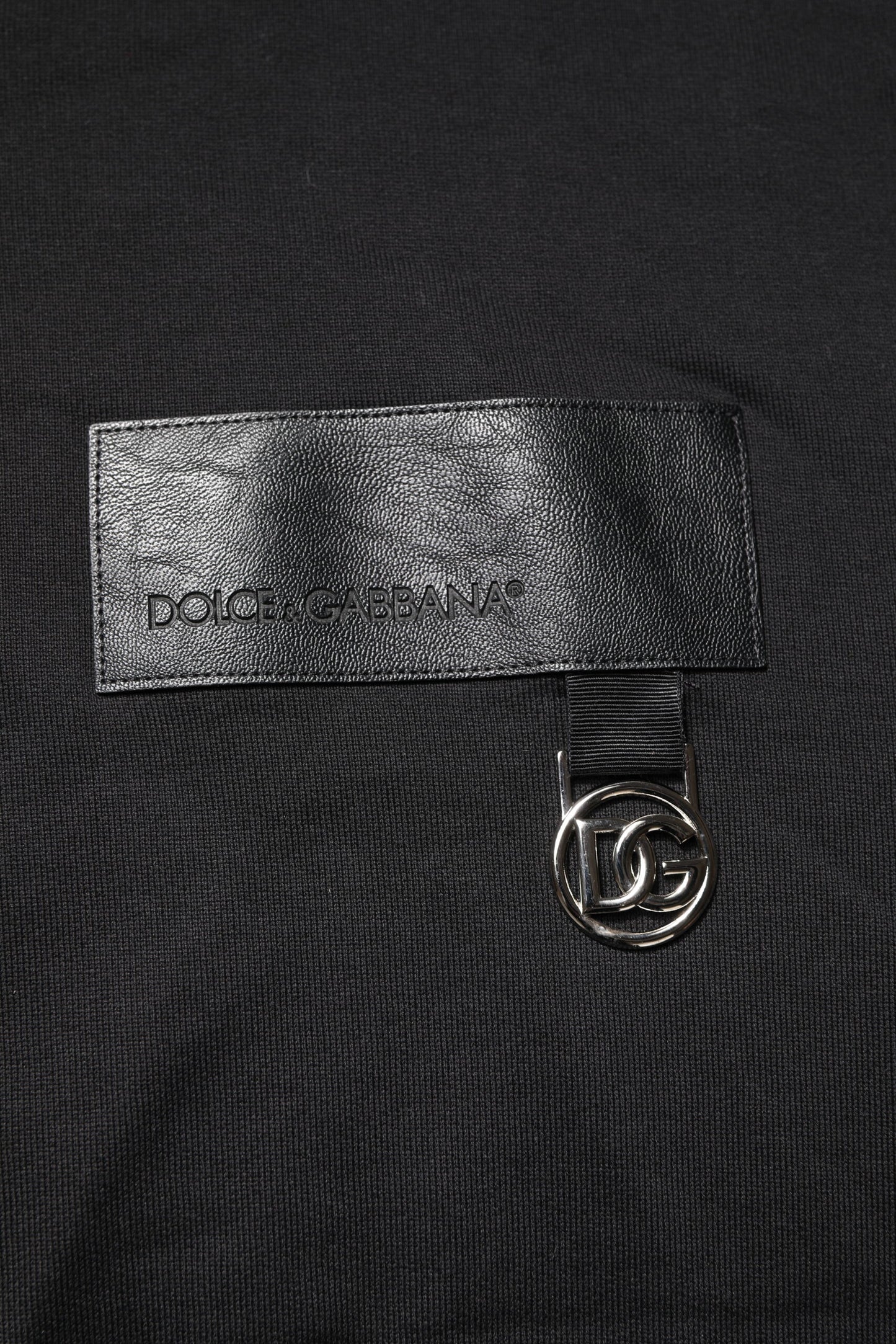 Dolce &amp; Gabbana – Schwarzes Sweatshirt mit Rundhalsausschnitt und DG-Logo