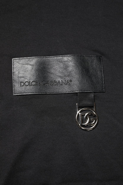 Dolce &amp; Gabbana – Schwarzes Sweatshirt mit Rundhalsausschnitt und DG-Logo