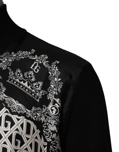 Dolce &amp; Gabbana – Schwarz-weißer Pullover mit durchgehendem Reißverschluss und Bandana-Print
