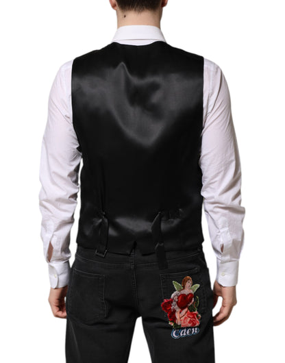 Dolce &amp; Gabbana Schwarze Lurex-Weste für formelle Anlässe