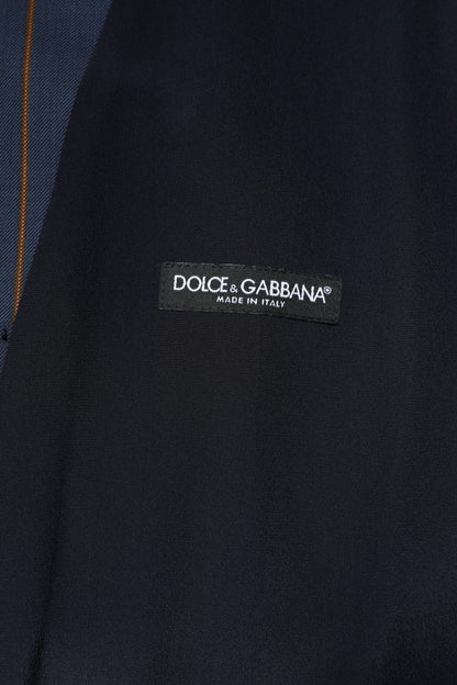 Dolce &amp; Gabbana Blau gestreifte Weste aus Wolle für formelle Herren