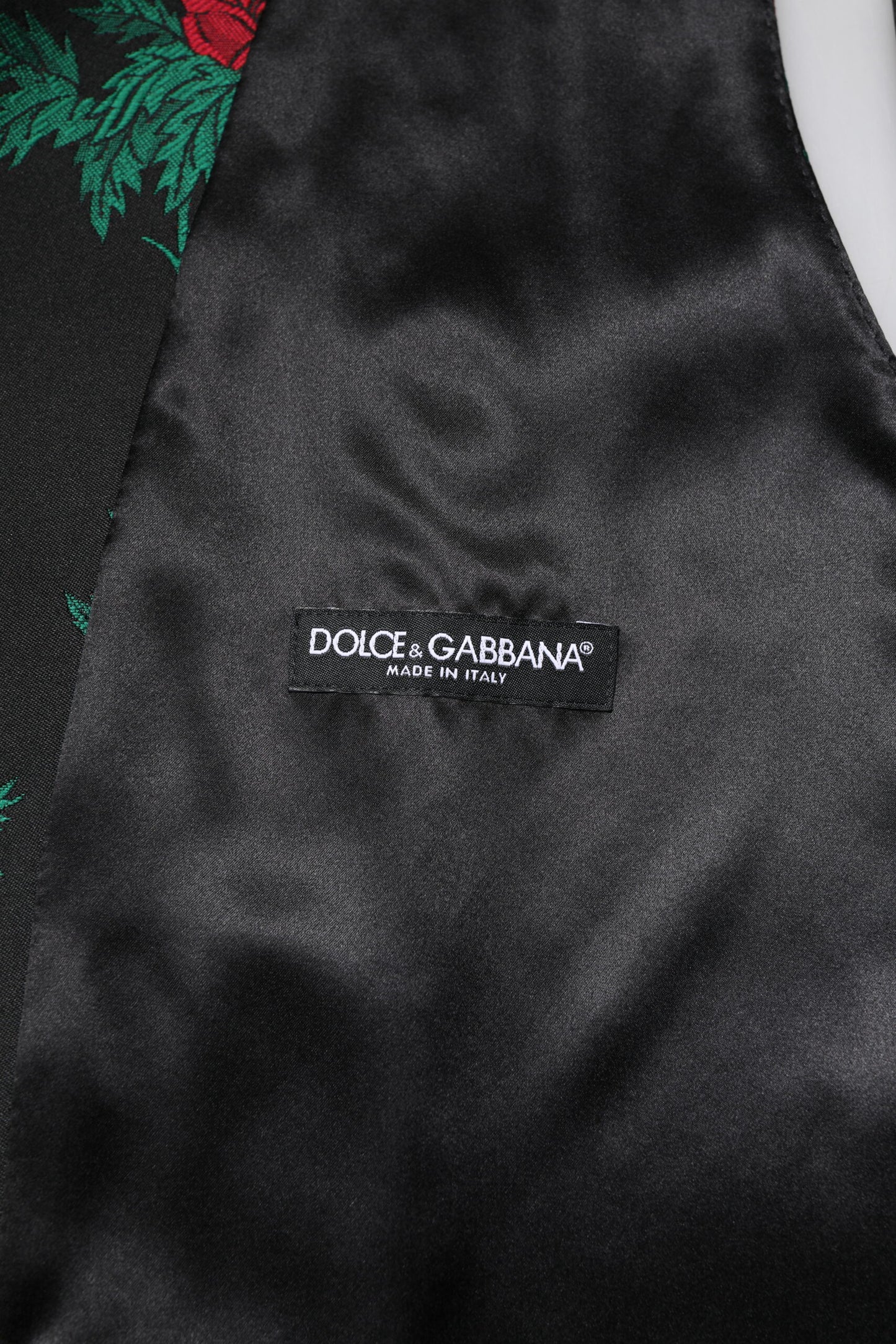 Dolce & Gabbana Red Floral Brocade Formal Men Waistcoat Vest