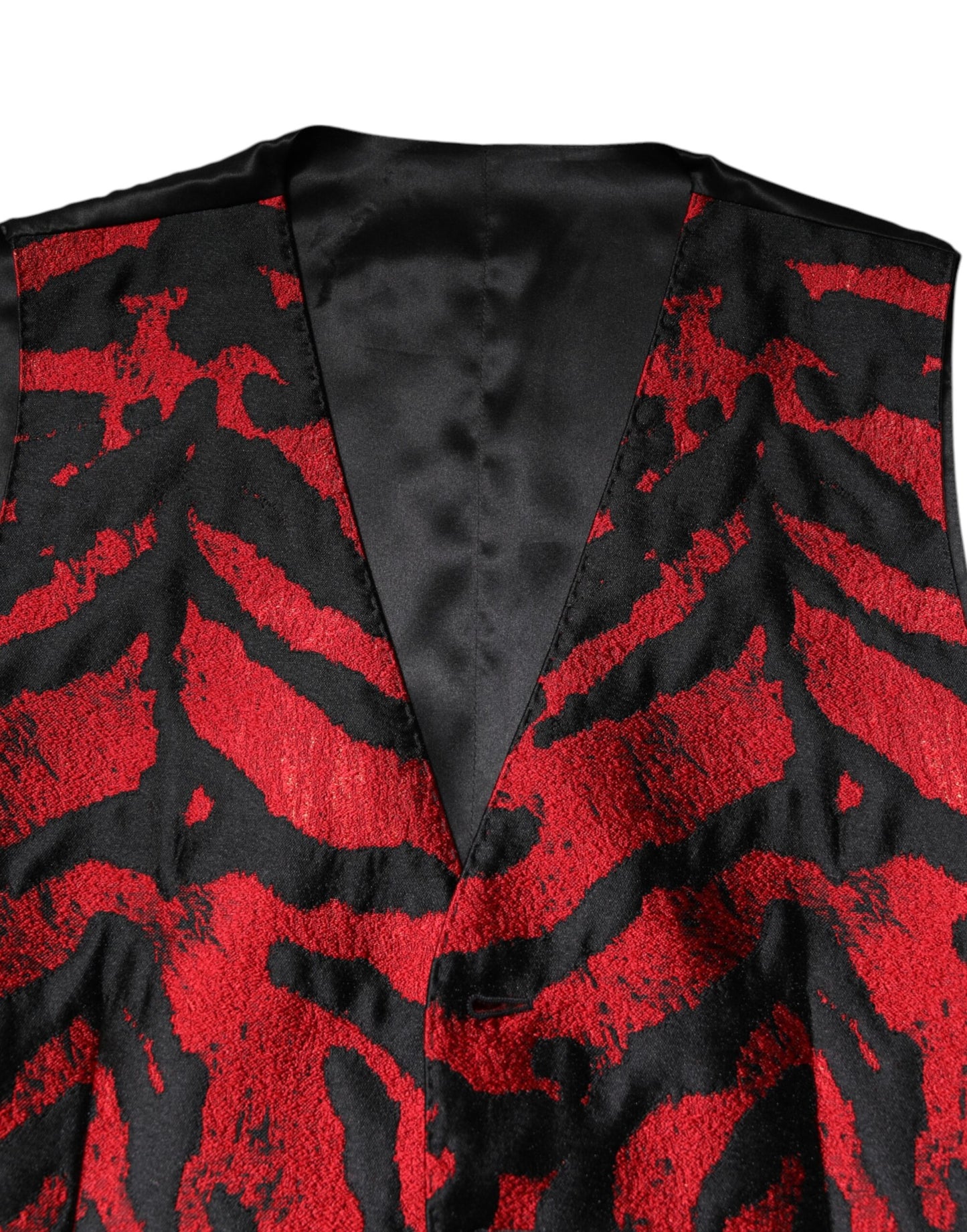 Dolce &amp; Gabbana Rot Schwarz Streifen Kleid Formale Weste