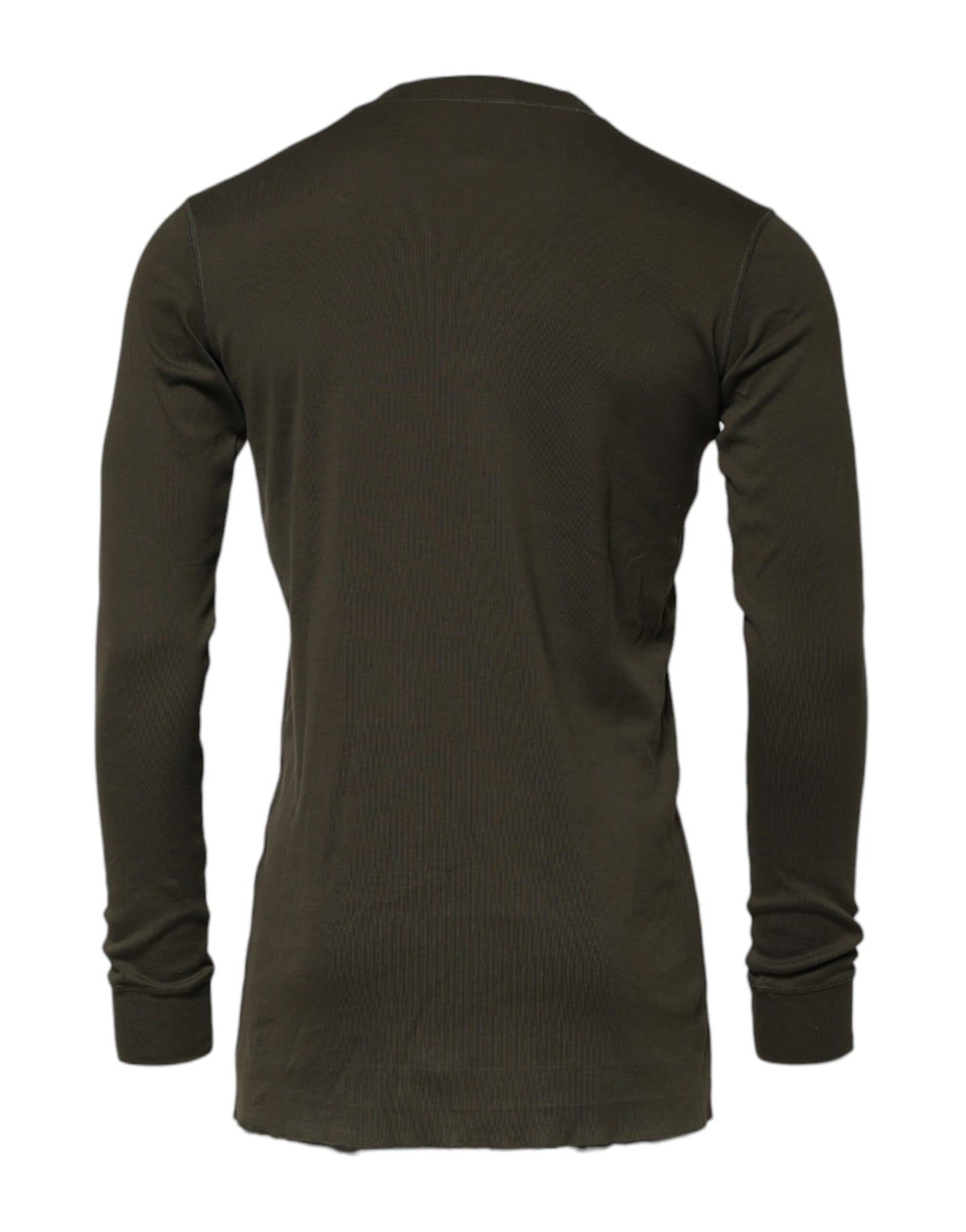 Dolce & Gabbana Dark Green Long Sleeves Crew Neck T-shirt