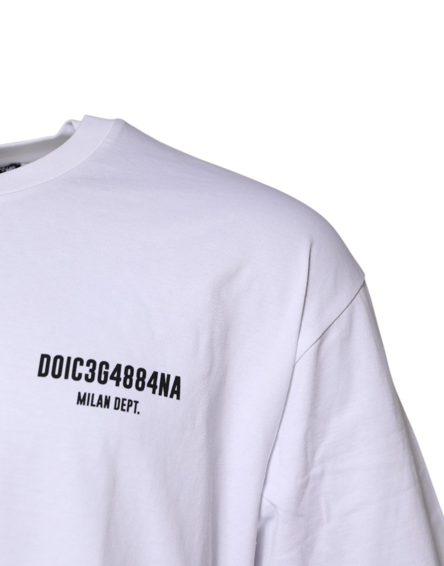 Dolce &amp; Gabbana – Weißes Baumwoll-T-Shirt mit Rundhalsausschnitt und Logo-Print