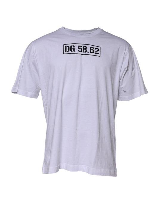 Dolce &amp; Gabbana – Weißes Baumwoll-T-Shirt mit Rundhalsausschnitt und Logo-Print