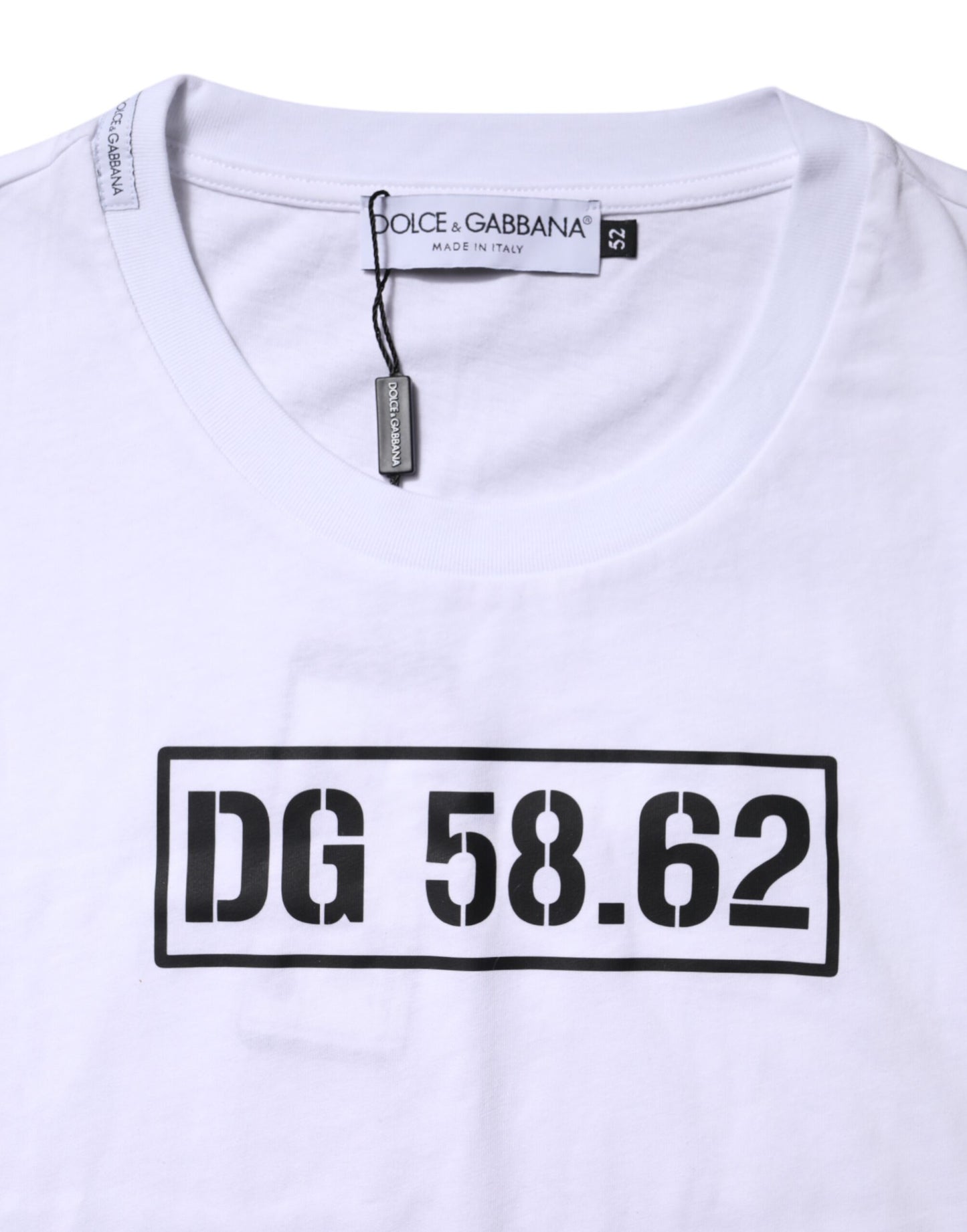 Dolce &amp; Gabbana – Weißes Baumwoll-T-Shirt mit Rundhalsausschnitt und Logo-Print