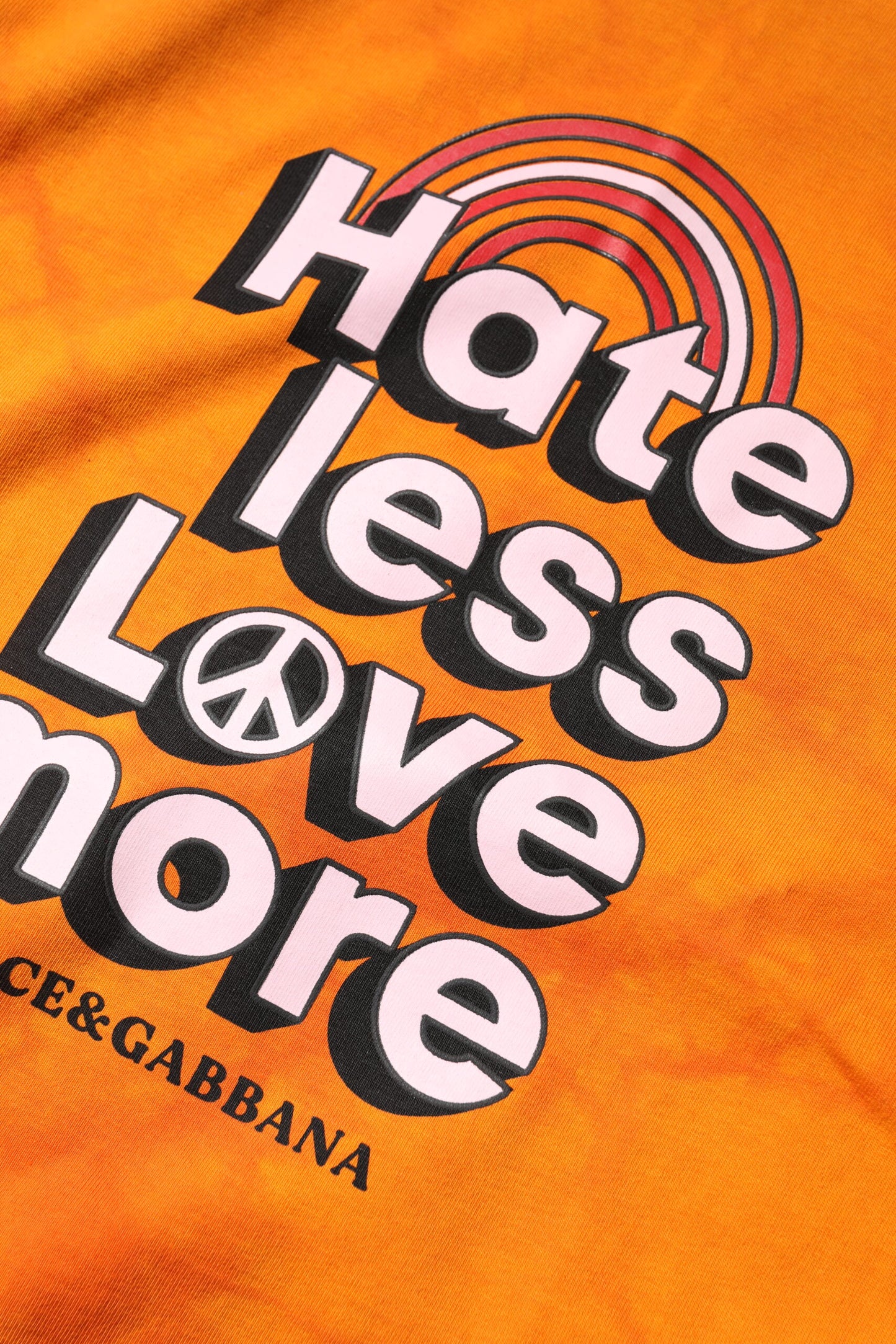 Dolce &amp; Gabbana Orange-Lila bedrucktes T-Shirt mit Rundhalsausschnitt