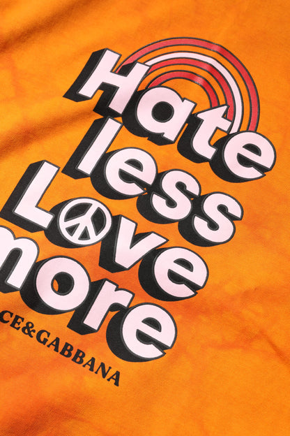 Dolce &amp; Gabbana Orange-Lila bedrucktes T-Shirt mit Rundhalsausschnitt