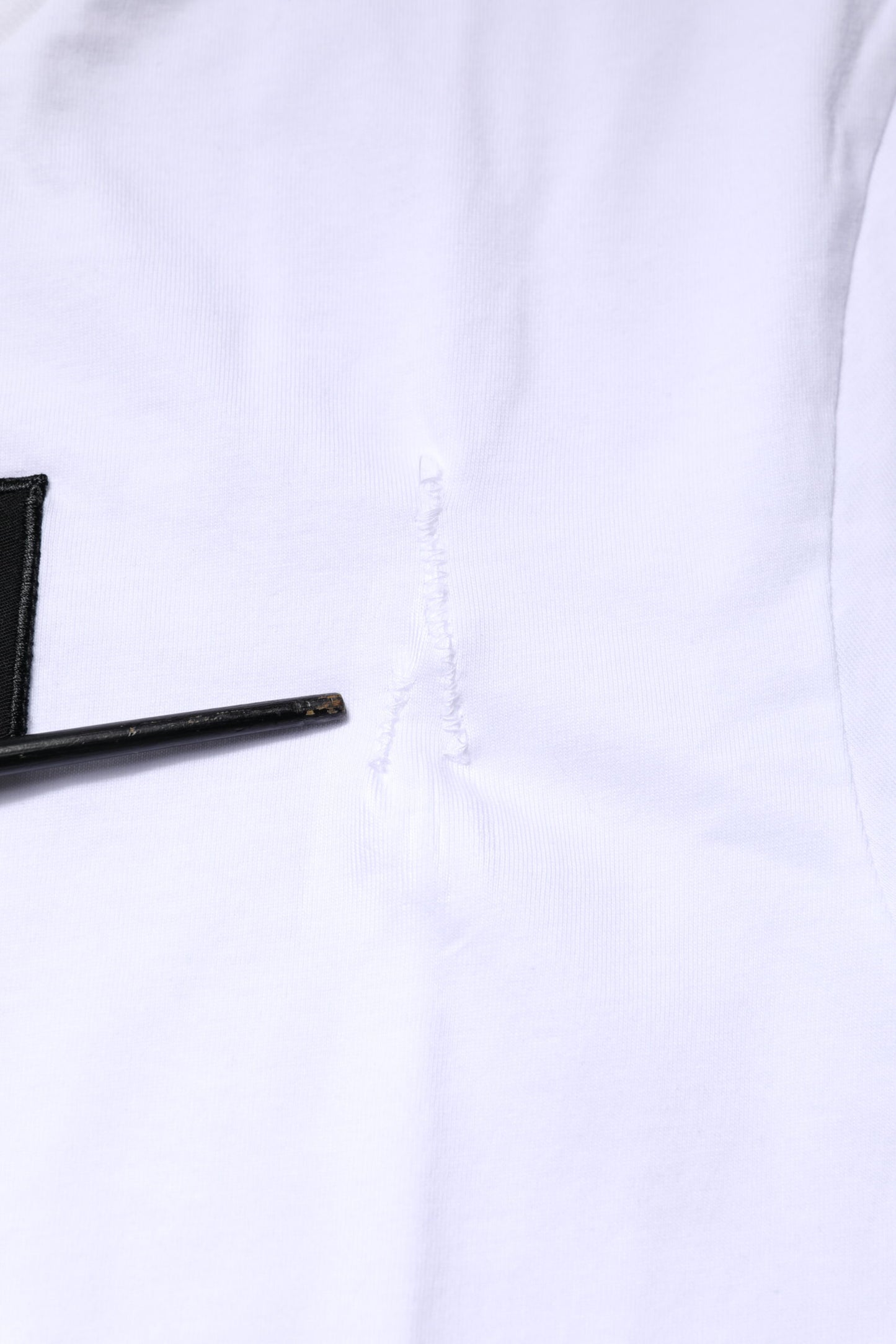 Dolce &amp; Gabbana – Weißes Baumwoll-T-Shirt mit Rundhalsausschnitt und Logo-Patch