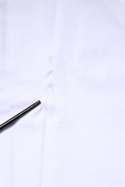 Dolce &amp; Gabbana – Weißes Baumwoll-T-Shirt mit Rundhalsausschnitt und Logo-Patch