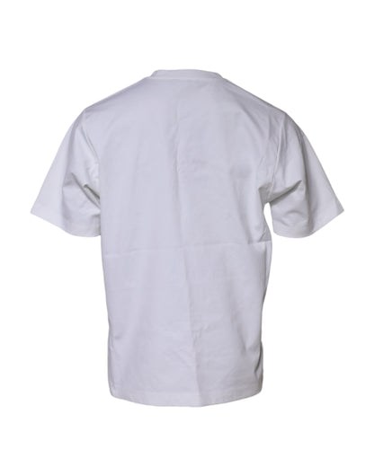 Dolce &amp; Gabbana – Weißes, kurzärmliges T-Shirt mit Logoverzierung