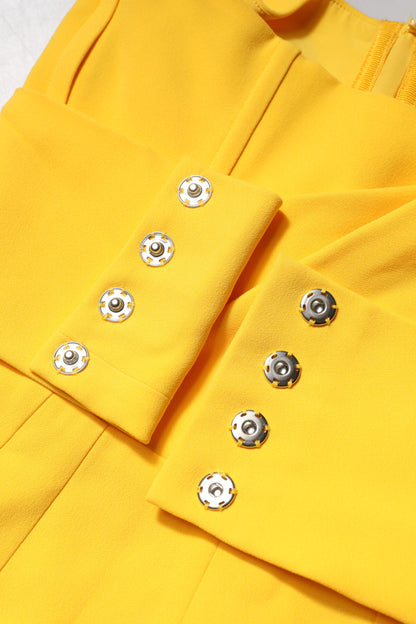 Dolce &amp; Gabbana – Gelbes Midikleid mit One-Shoulder-Träger und seitlichem Schlitz