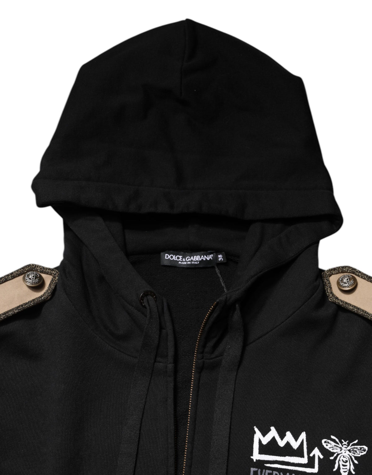 Dolce &amp; Gabbana – Schwarze Sweatshirtjacke mit durchgehendem Reißverschluss und Kapuze
