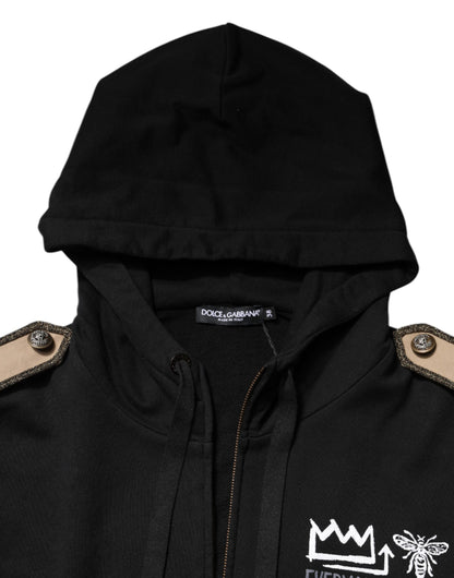 Dolce &amp; Gabbana – Schwarze Sweatshirtjacke mit durchgehendem Reißverschluss und Kapuze