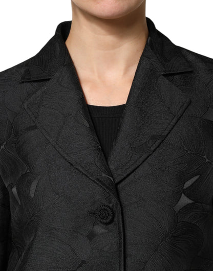Dolce &amp; Gabbana – Schwarze, einreihige Trenchcoat-Jacke