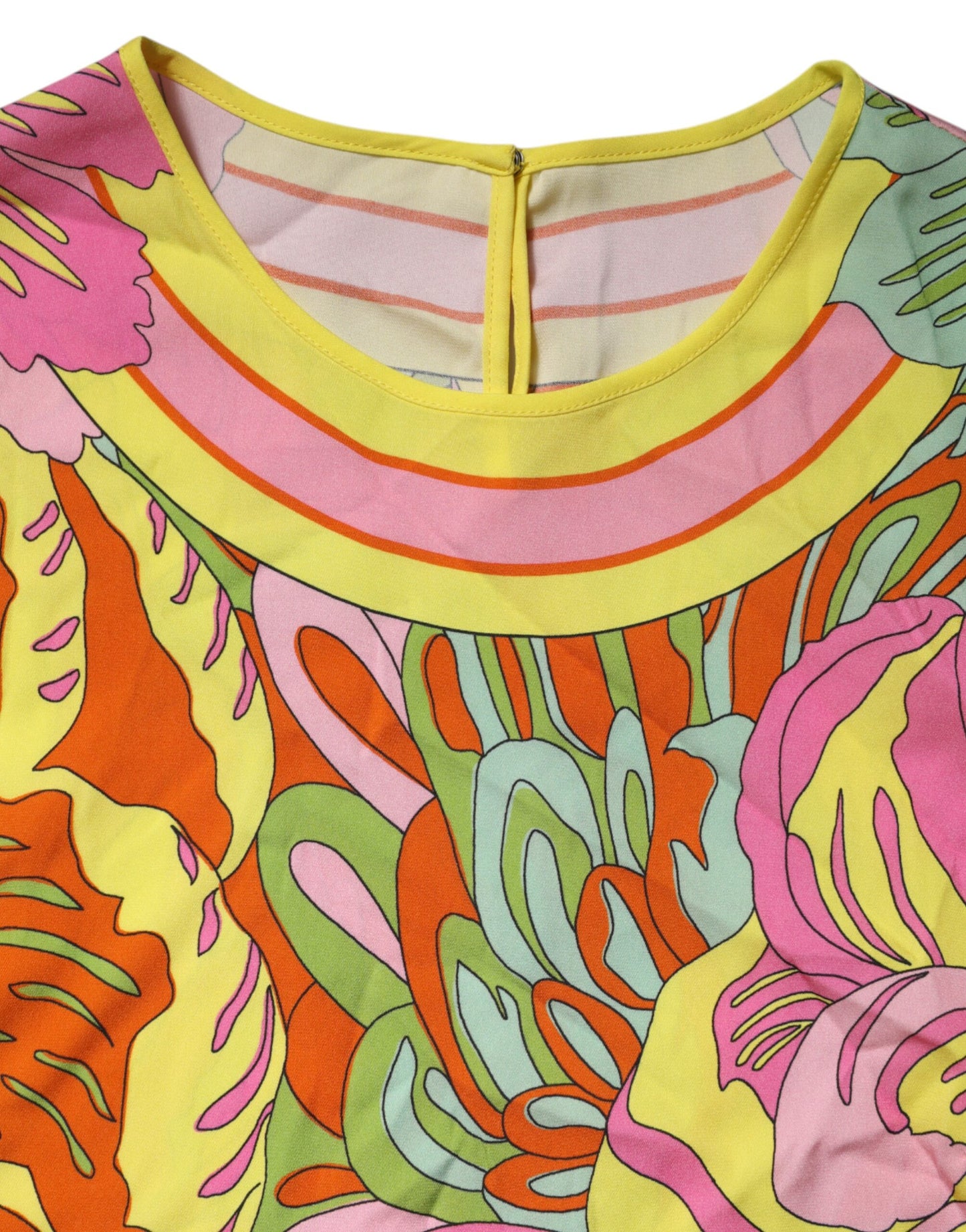 Dolce &amp; Gabbana, mehrfarbiges, ärmelloses Oberteil mit Rundhalsausschnitt und Blumenmuster