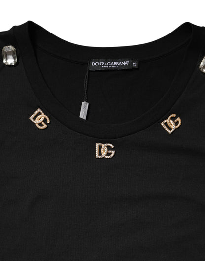 بلوزة دولتشي آند غابانا سوداء بدون أكمام مزينة بشعار DG