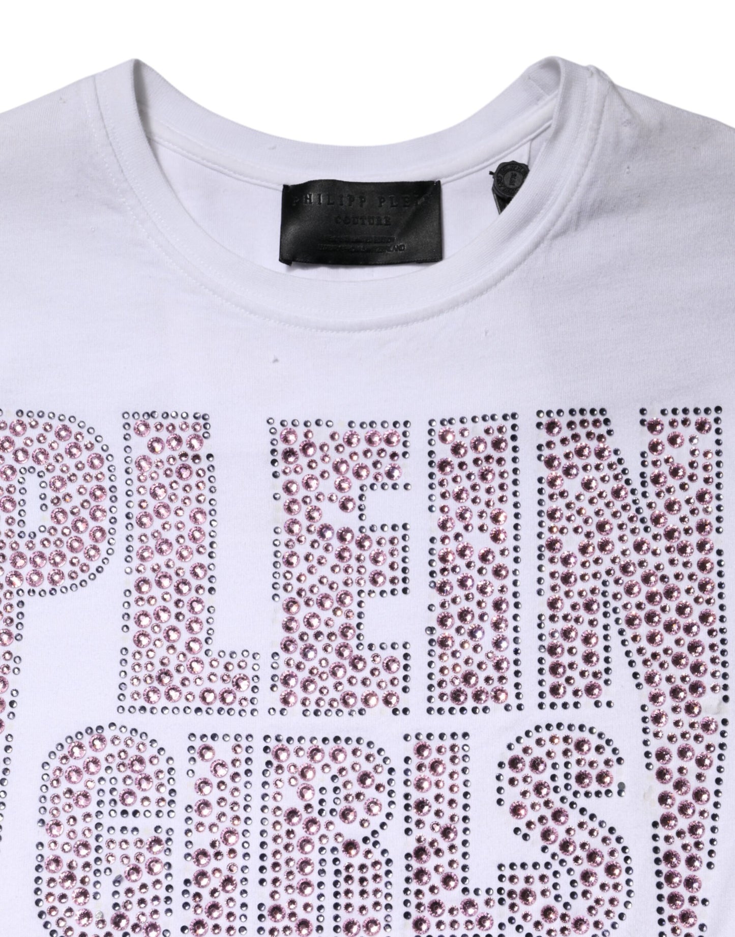 Philipp Plein – Weißes, verziertes T-Shirt mit Rundhalsausschnitt und kurzen Ärmeln