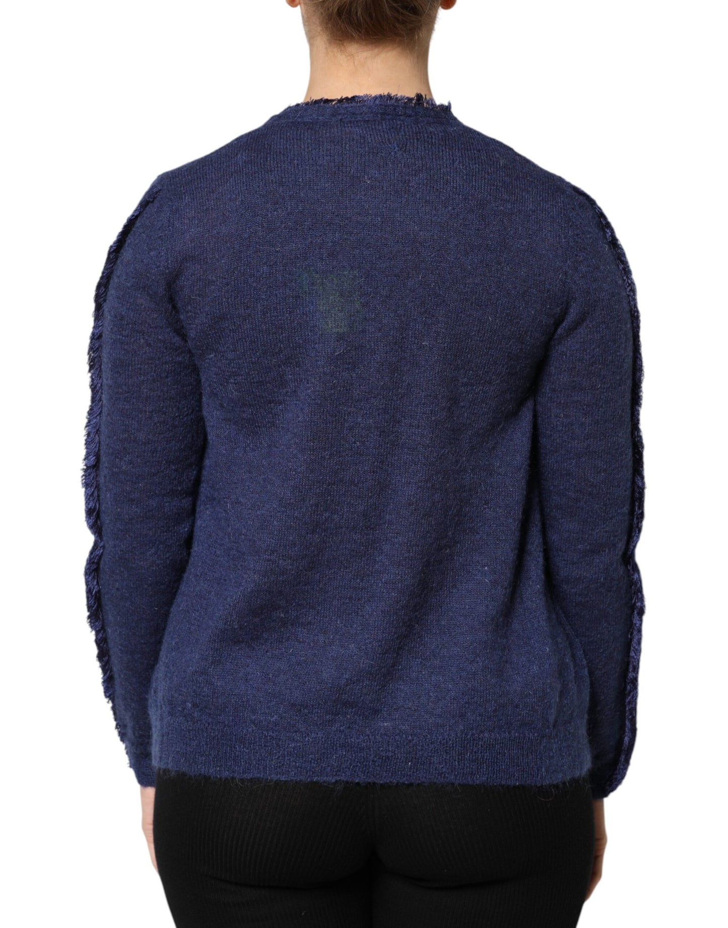 Ballantyne Dunkelblauer Langarm-Strickjacke-Pullover