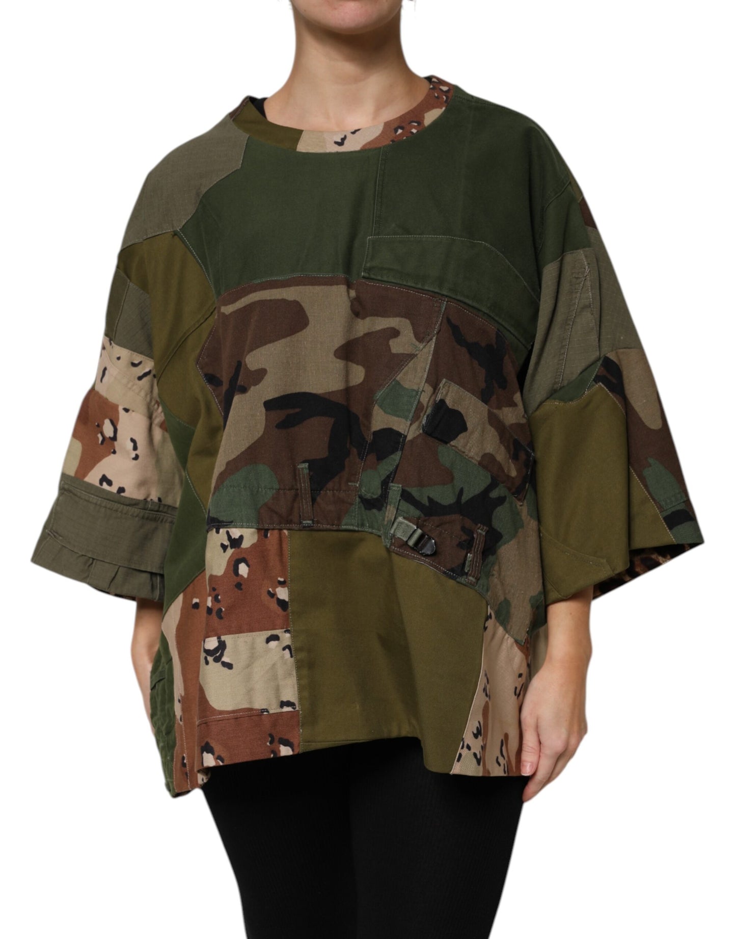 Dolce &amp; Gabbana – Mehrfarbiges Oversize-T-Shirt mit Camouflage-Muster