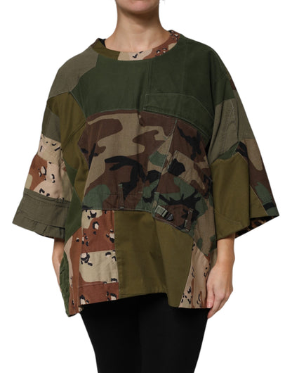 Dolce &amp; Gabbana – Mehrfarbiges Oversize-T-Shirt mit Camouflage-Muster