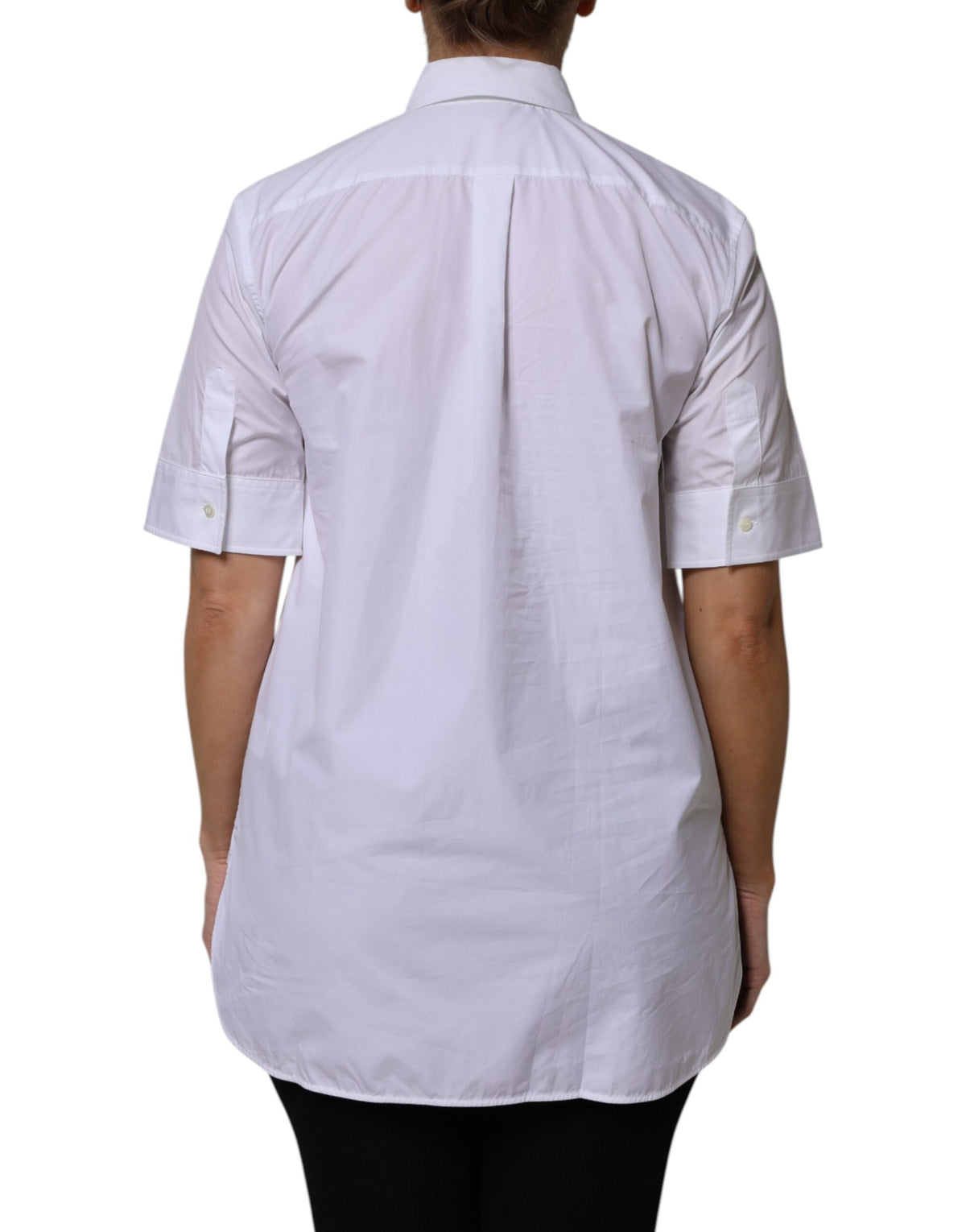 Dolce &amp; Gabbana – Weißes Poloshirt aus Baumwolle mit kurzen Ärmeln und Kragen