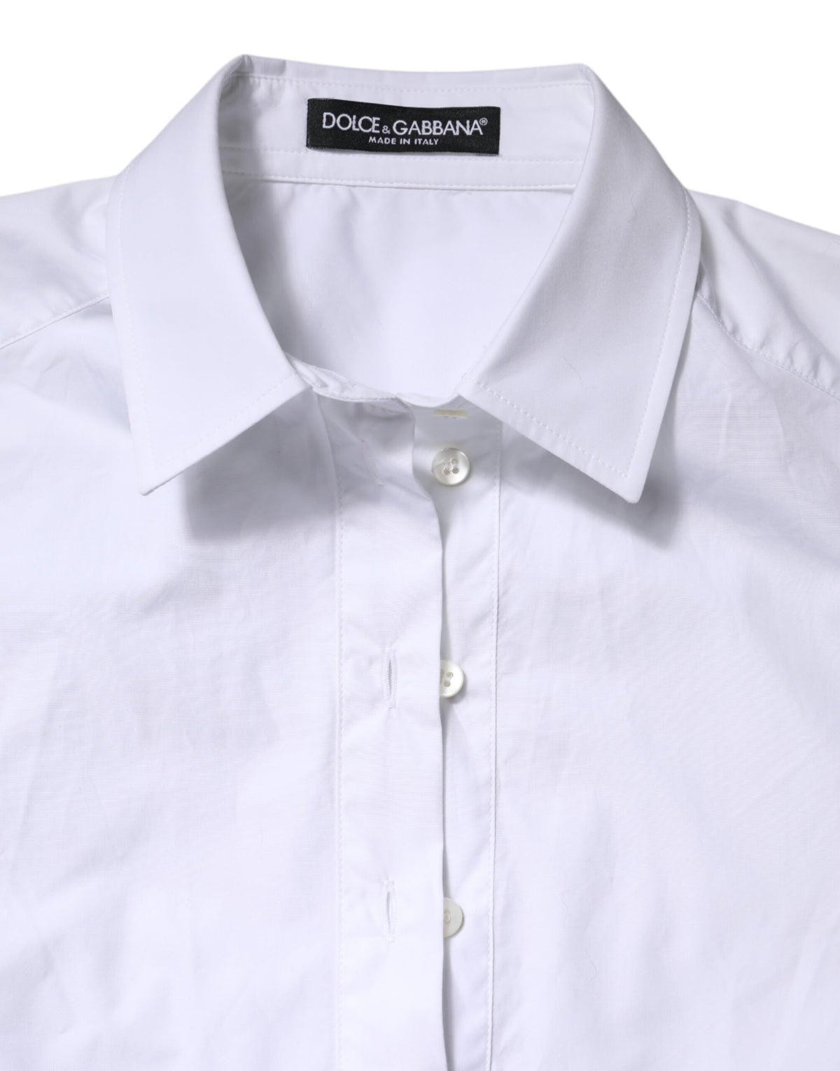 Dolce &amp; Gabbana – Weißes Poloshirt aus Baumwolle mit kurzen Ärmeln und Kragen