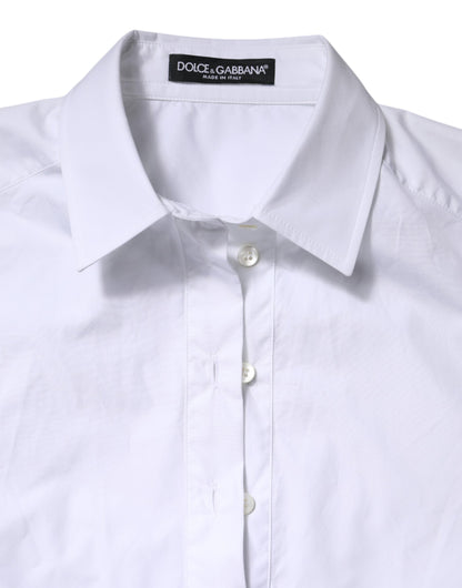 Dolce &amp; Gabbana – Weißes Poloshirt aus Baumwolle mit kurzen Ärmeln und Kragen
