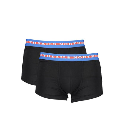 North Sails Black Cotton Men Boxer Pair