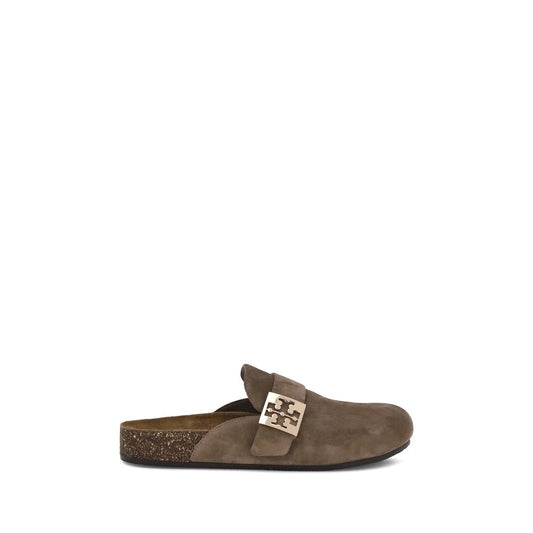 Tory Burch braune Kalbsleder-Pantoletten Modell Bos Taurus