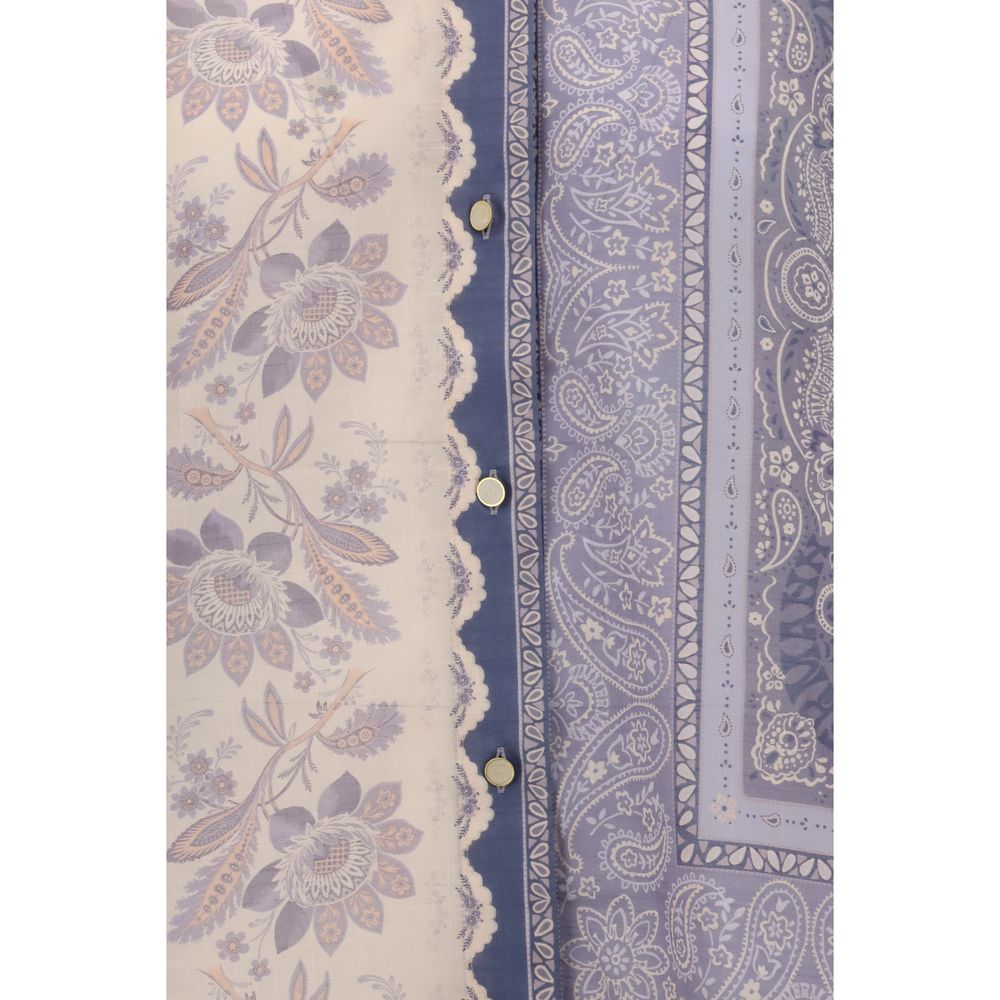 Zimmermann Hemd mit lila Baumwollmuster