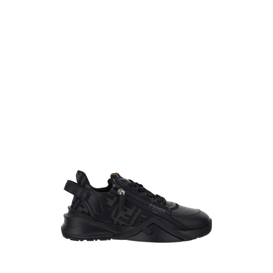 Fendi Schwarze Kalbsleder Bos Taurus Sneaker