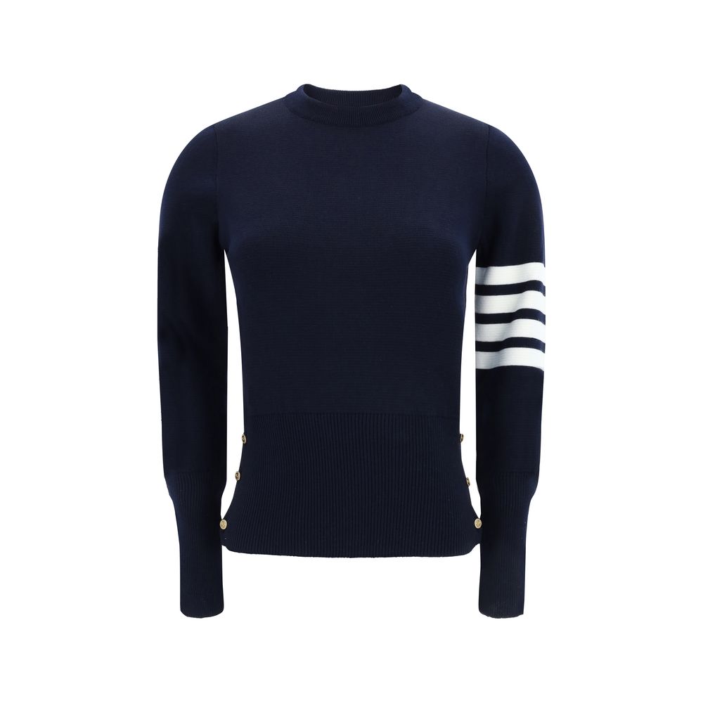 Thom Browne blaues Fleece-Sweatshirt aus Wolle