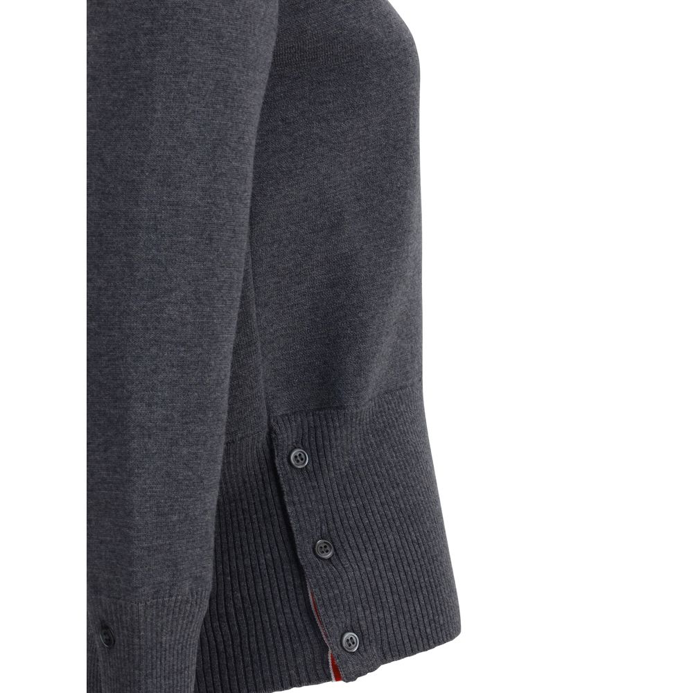 Thom Browne Graues Fleece-Sweatshirt aus Wolle