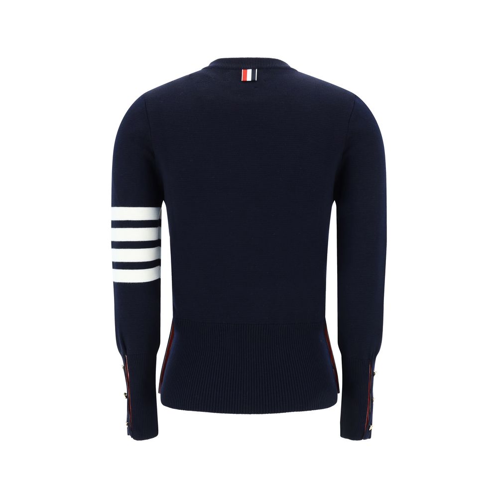 Thom Browne blaues Fleece-Sweatshirt aus Wolle