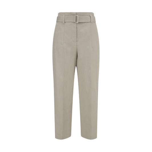 Brunello Cucinelli Cremefarbene Baumwoll-Freizeithose