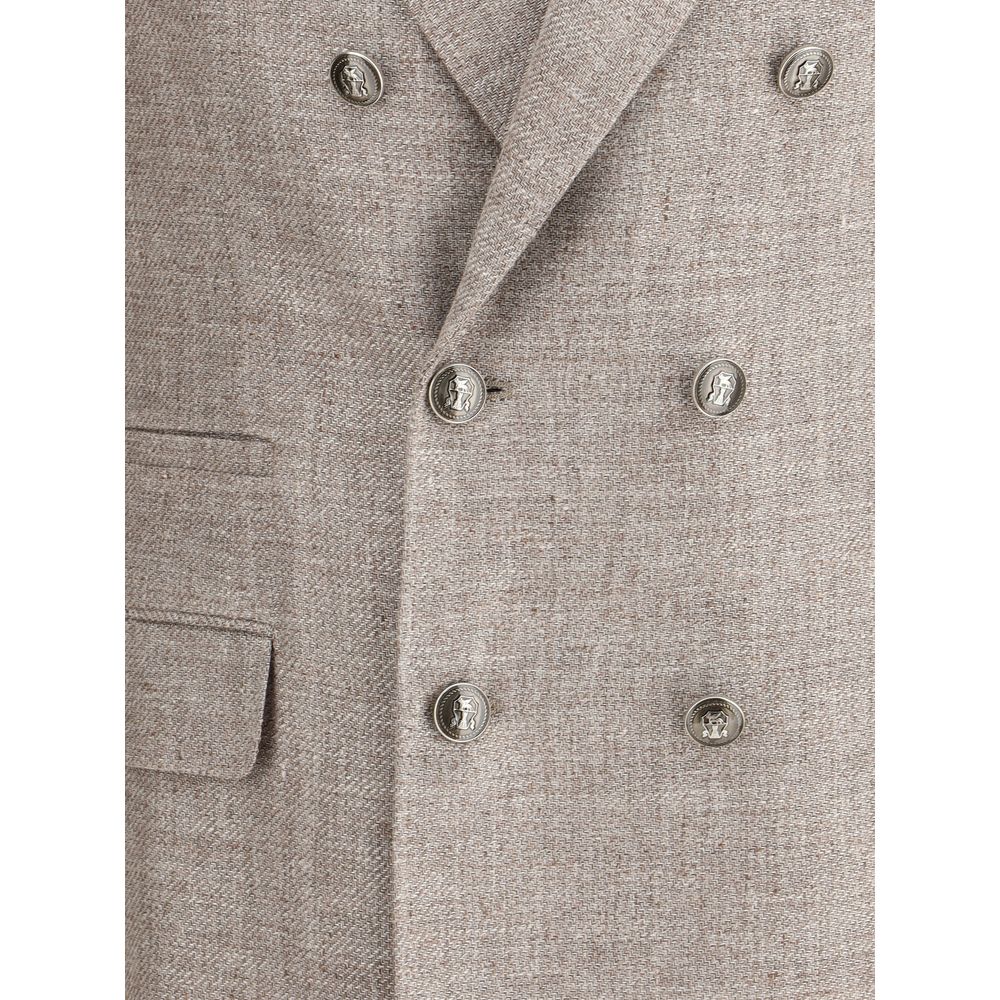 Brunello Cucinelli Hellbrauner Leinenblazer