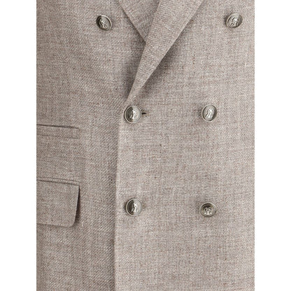 Brunello Cucinelli Hellbrauner Leinenblazer