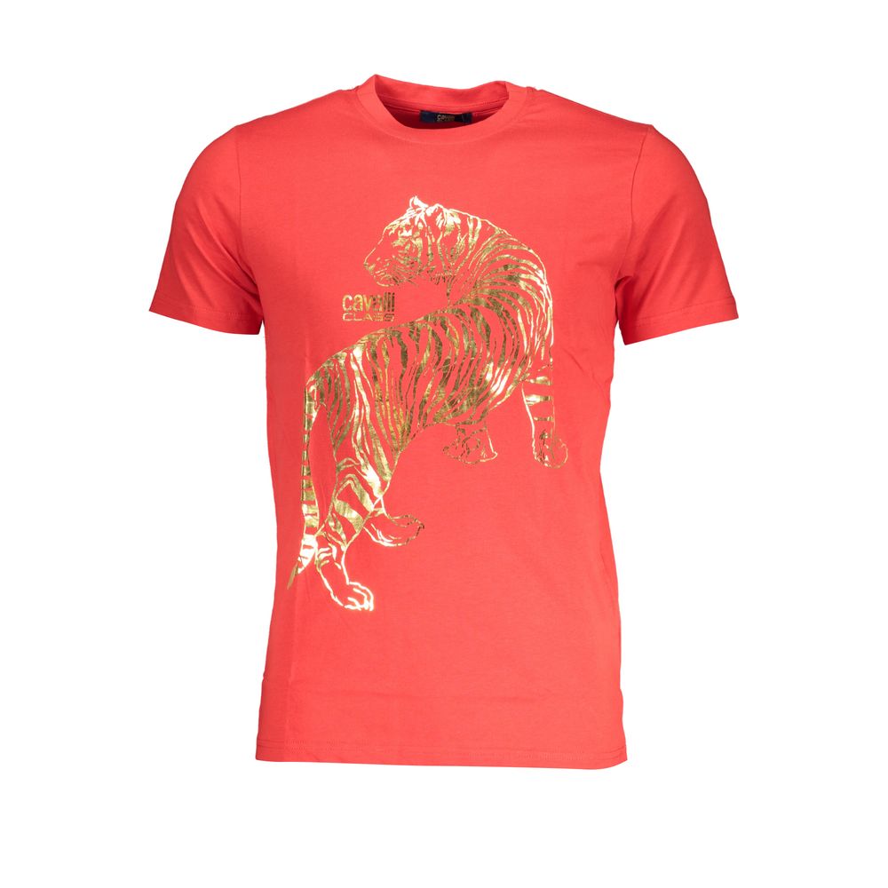 Rotes Baumwoll-T-Shirt der Cavalli-Klasse