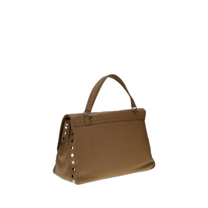 Zanellato Schultertasche aus braunem Kalbsleder (Bos Taurus)