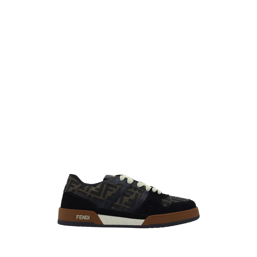 Fendi Mehrfarbige Kalbsleder Bos Taurus Low-Top Sneaker