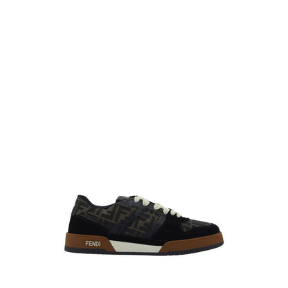 Fendi Mehrfarbige Kalbsleder Bos Taurus Low-Top Sneaker