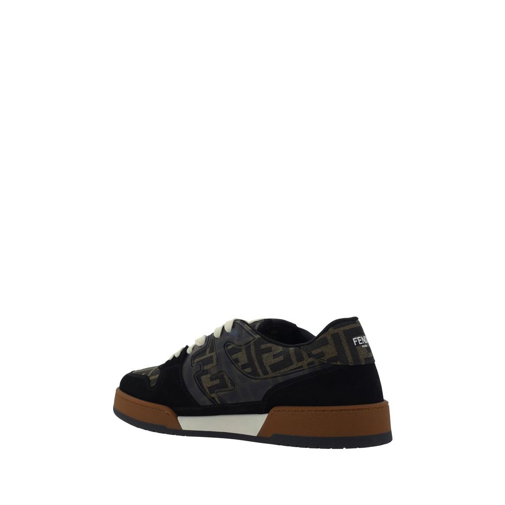 Fendi Mehrfarbige Kalbsleder Bos Taurus Low-Top Sneaker