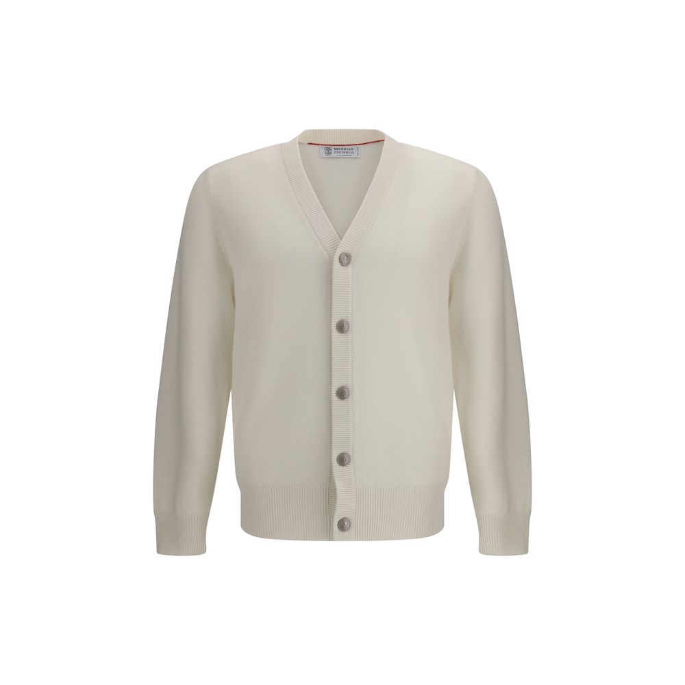 Brunello Cucinelli Kaschmircardigan in Weiß