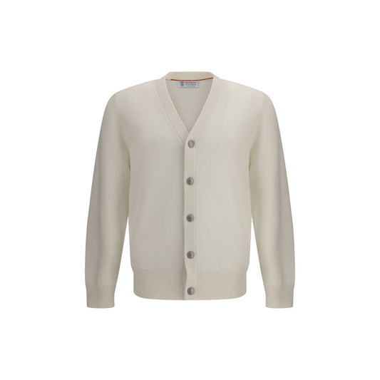Brunello Cucinelli Kaschmircardigan in Weiß